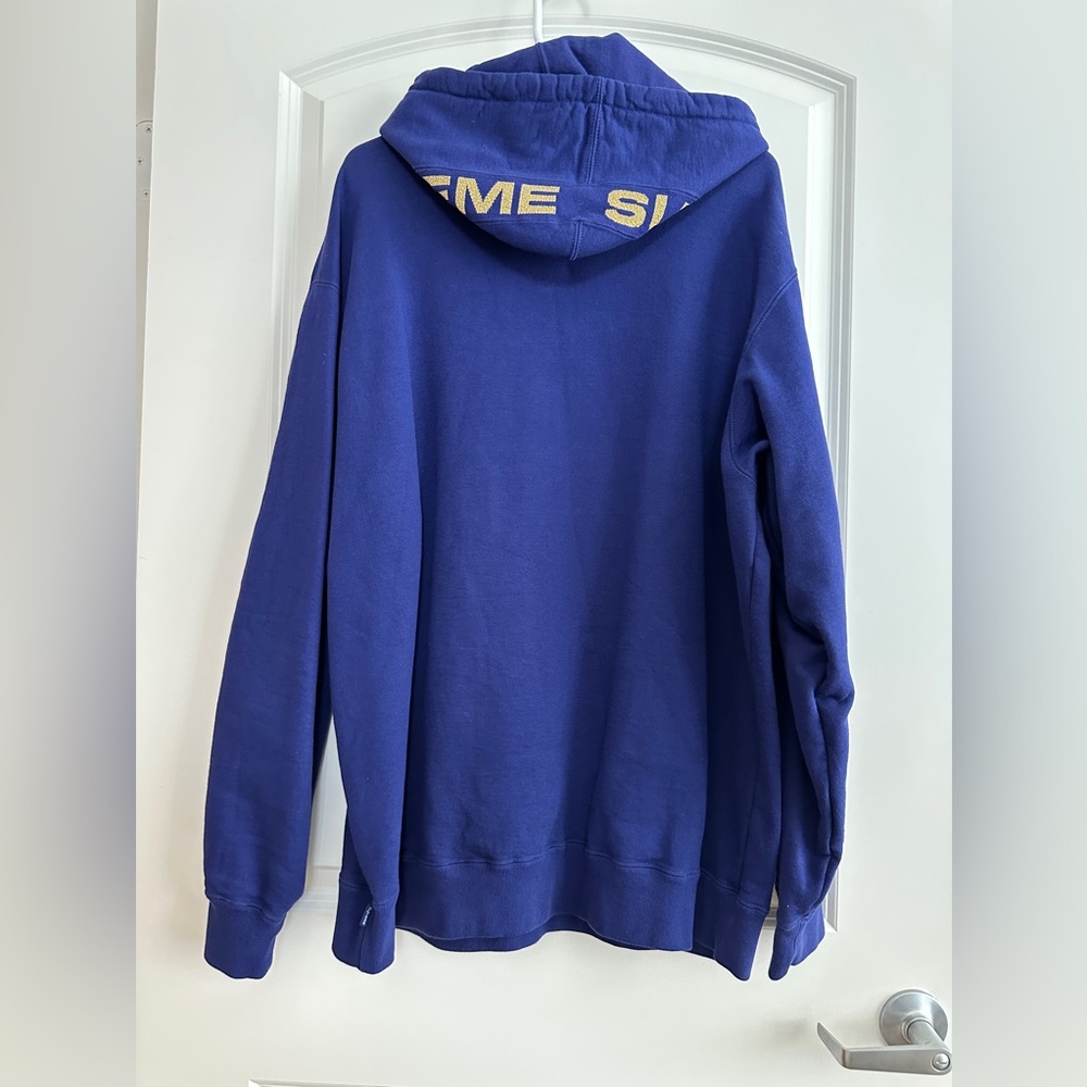 Supreme hoodie, metallic ribbed hooded sweatshirt